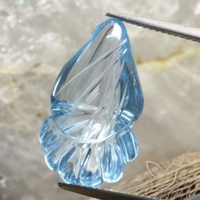 Topaze Bleu ciel naturelle Fantaisie, 10.88 ct, Transparent