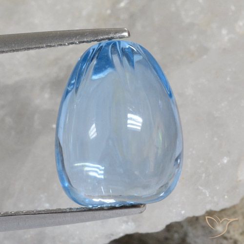 12.18ct Naturel Bleu ciel Topaze, Fantaisie, Transparent