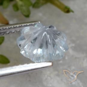 Topaze Bleu ciel naturelle Taille Fleur, 1.90 ct, Transparent