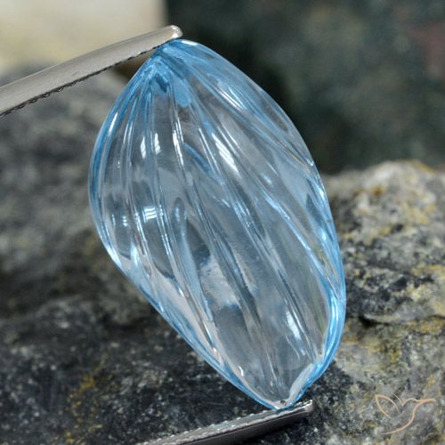 19.21ct Naturel Bleu ciel Topaze, Fantaisie, Transparent