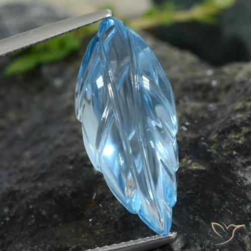 10.62ct Naturel Bleu ciel Topaze, Fantaisie, Transparent