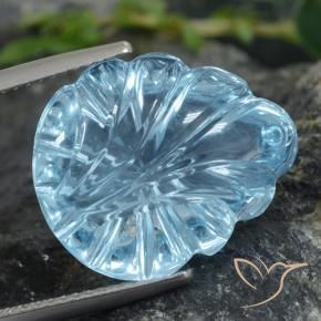 Topaze Bleu Suisse naturelle Taille Fleur, 15.42 ct, Transparent