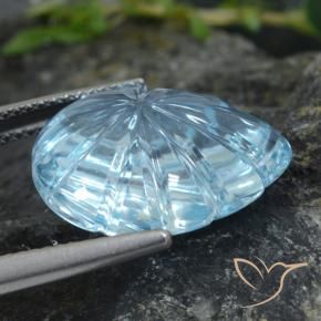 Topaze Bleu Suisse naturelle Taille Fleur, 15.42 ct, Transparent