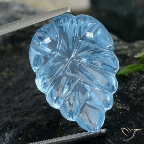 Topaze Bleu Suisse naturelle Taille Fleur, 14.95 ct, Transparent