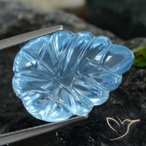 Topaze Bleu Suisse naturelle Taille Fleur, 14.95 ct, Transparent