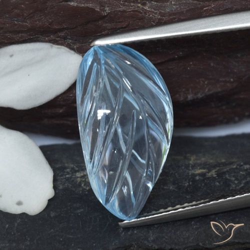 8.20ct Naturel Bleu ciel Topaze, Taille Fleur, Transparent