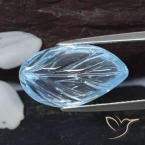 Topaze Bleu ciel naturelle Taille Fleur, 8.20 ct, Transparent