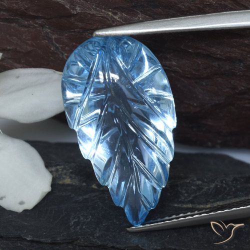 Topaze Bleu Suisse naturelle Taille Fleur, 14.78 ct, Transparent