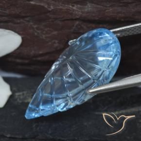 Topaze Bleu Suisse naturelle Taille Fleur, 14.78 ct, Transparent