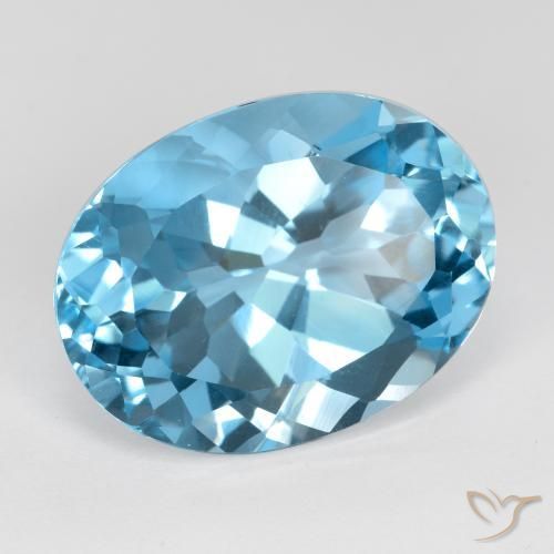 Topaze Bleu Suisse naturelle ovale, 22.02 ct, VVS