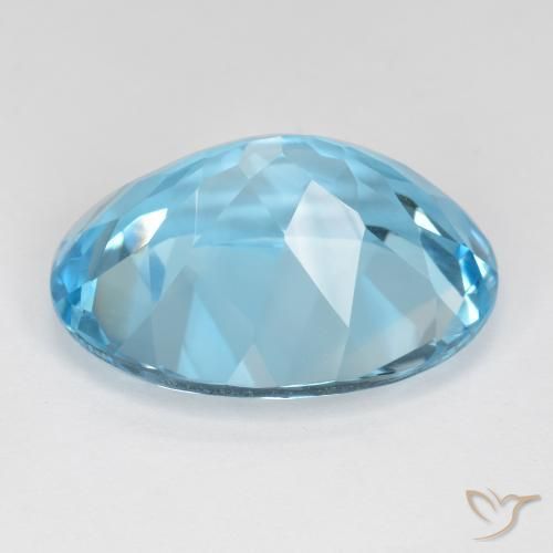 Topaze Bleu Suisse naturelle ovale, 22.02 ct, VVS