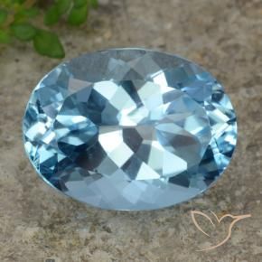 Topaze Bleu Suisse naturelle ovale, 23.15 ct, VVS-VS