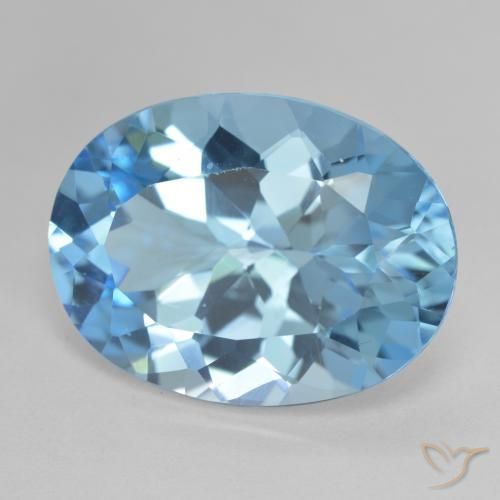 Topaze Bleu Suisse naturelle ovale, 20.98 ct, VVS