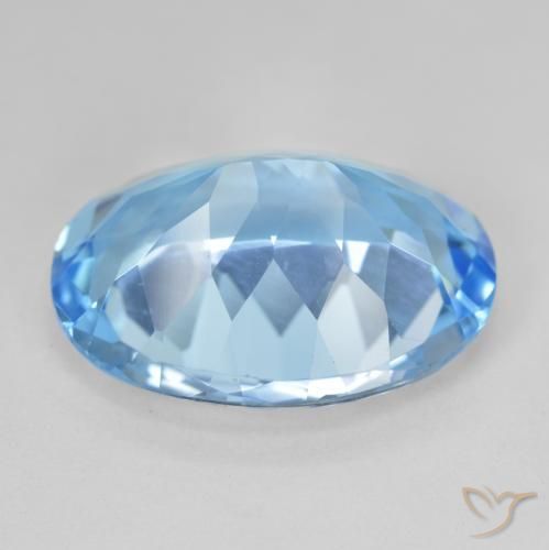 Topaze Bleu Suisse naturelle ovale, 20.98 ct, VVS