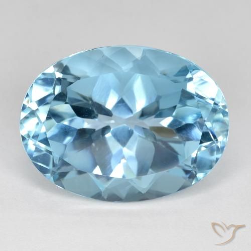 22.58ct Naturel Bleu ciel Topaze, ovale, VVS