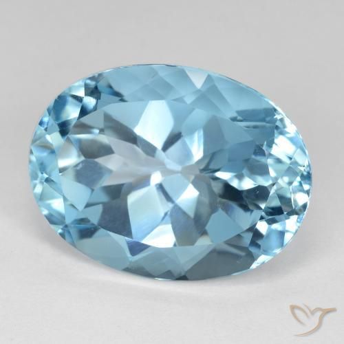 Topaze Bleu ciel naturelle ovale, 22.58 ct, VVS