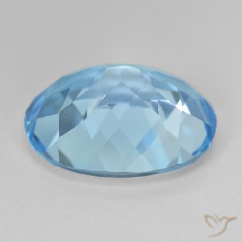 Topaze Bleu Suisse naturelle ovale, 22.75 ct, VVS