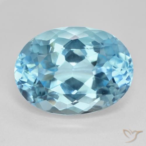 23.72ct Naturel Bleu Suisse Topaze, ovale, VVS