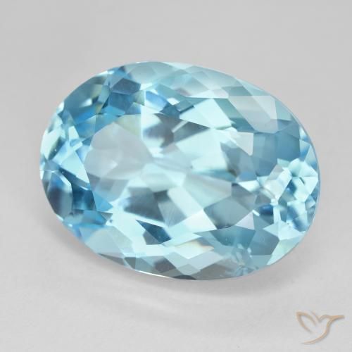 Topaze Bleu Suisse naturelle ovale, 23.72 ct, VVS