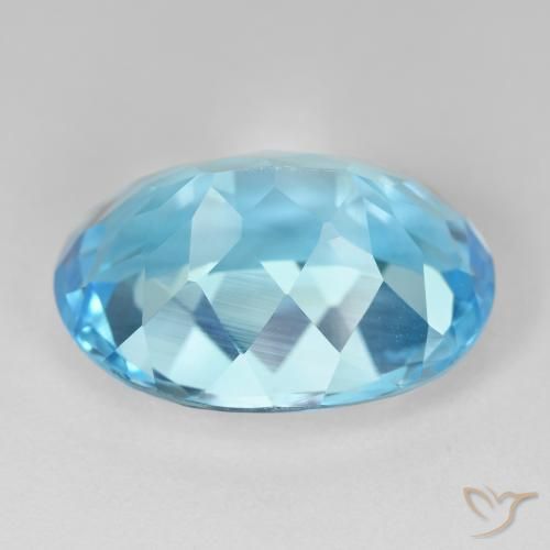 Topaze Bleu Suisse naturelle ovale, 23.72 ct, VVS