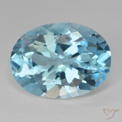 Topaze Bleu Suisse naturelle ovale, 21.52 ct, VVS-VS
