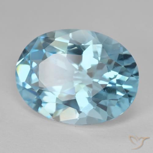 Topaze Bleu Suisse naturelle ovale, 21.52 ct, VVS-VS