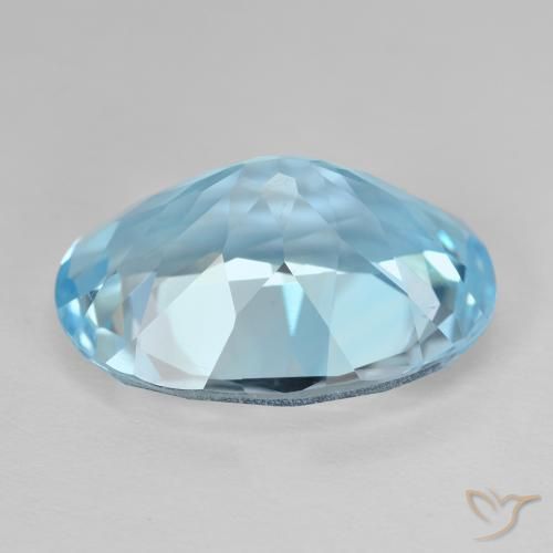 Topaze Bleu Suisse naturelle ovale, 21.52 ct, VVS-VS