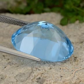 Topaze Bleu Suisse naturelle ovale, 22.32 ct, VVS-VS