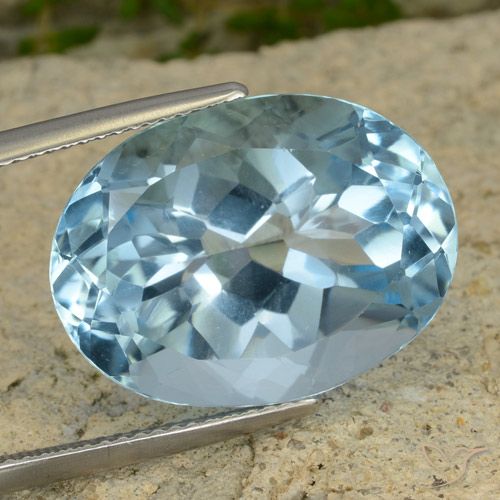 21.61ct Naturel Bleu ciel Topaze, ovale, VVS