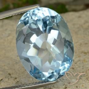Topaze Bleu ciel naturelle ovale, 21.61 ct, VVS