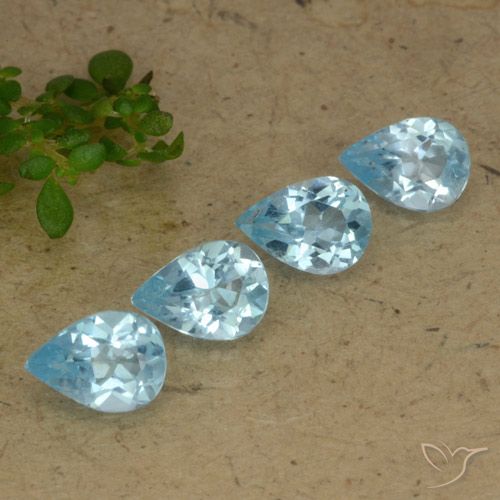 2.91ctw Naturel Bleu ciel Topaze, En forme de poire, VVS-VS
