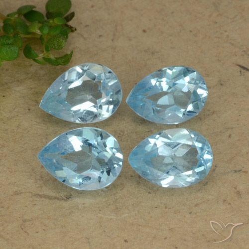 3.49ctw Naturel Bleu ciel Topaze, En forme de poire, VVS-VS
