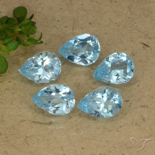 3.39ctw Naturel Bleu Suisse Topaze, En forme de poire, VVS-VS