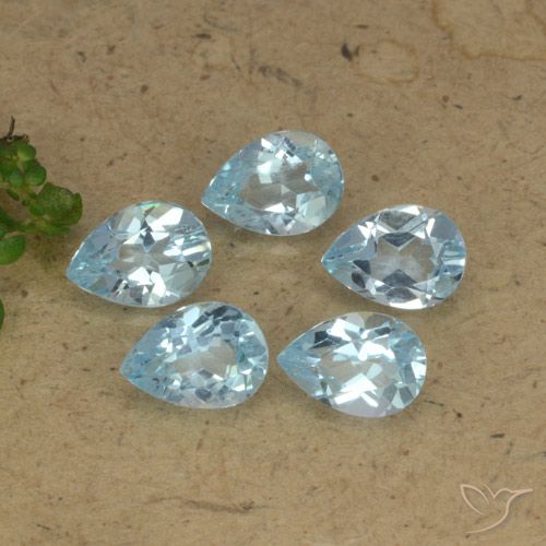4.14ctw Naturel Bleu ciel Topaze, En forme de poire, VVS-VS