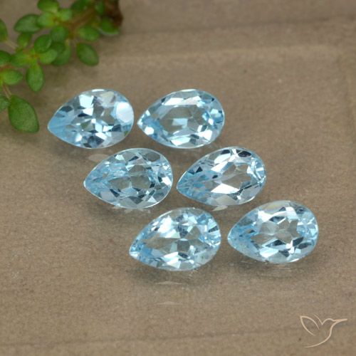 3.10ctw Naturel Bleu ciel Topaze, En forme de poire, VVS-VS