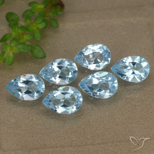 3.06ctw Naturel Bleu ciel Topaze, En forme de poire, VVS-VS