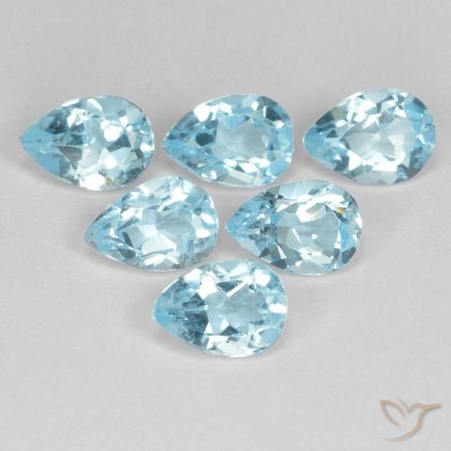 3.29ctw Naturel Bleu ciel Topaze, En forme de poire, VS