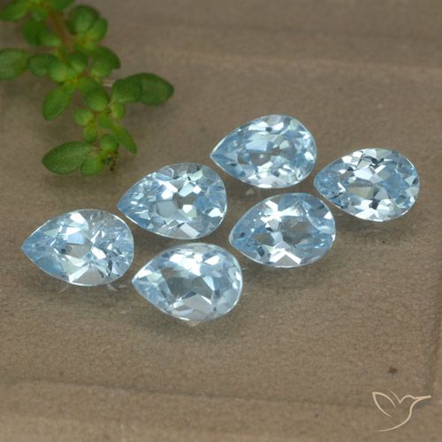 3.20ctw Naturel Bleu ciel Topaze, En forme de poire, VVS-VS