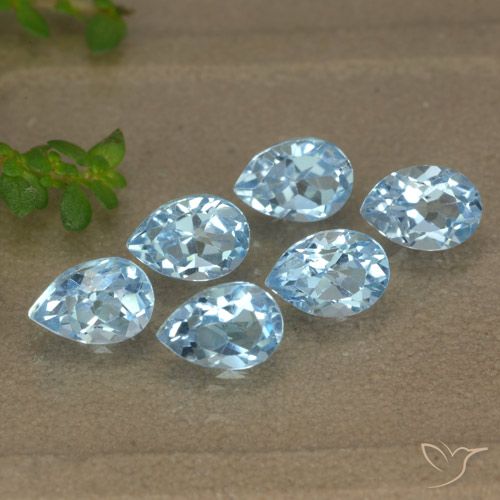 3.37ctw Naturel Bleu ciel Topaze, En forme de poire, VVS-VS