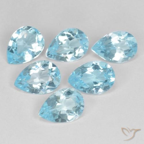 4.35ctw Naturel Bleu ciel Topaze, En forme de poire, VVS-VS