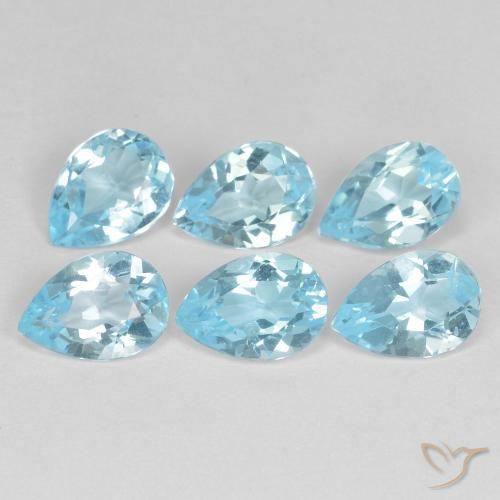 Shop natural 4.35ct Bleu ciel Topaze gems, En forme de poire, from Brésil at GemSelect. In stock, global shipping!