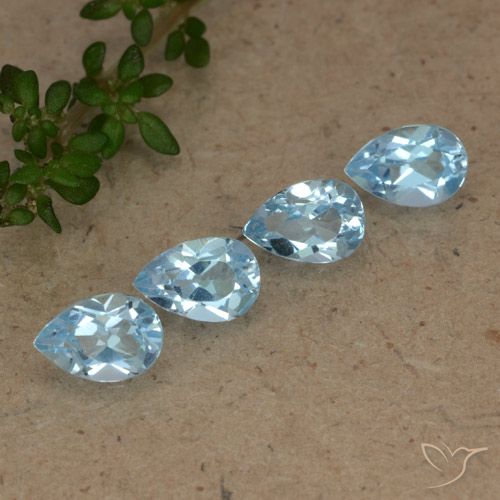 2.27ctw Naturel Bleu Suisse Topaze, En forme de poire, VVS-VS