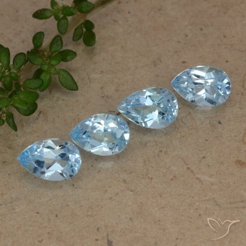 2.14ctw Naturel Bleu Suisse Topaze, En forme de poire, VVS-VS