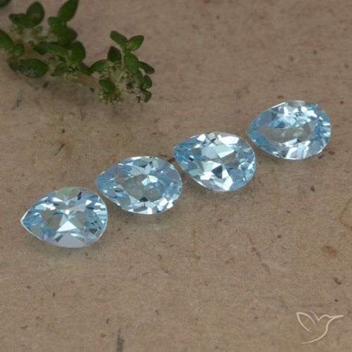 2.09ctw Naturel Bleu Suisse Topaze, En forme de poire, VVS-VS