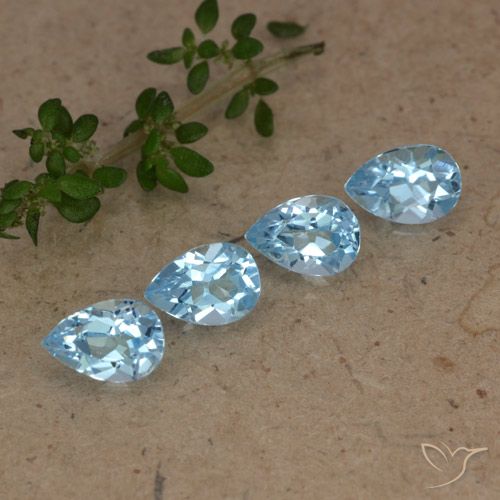 2.28ctw Naturel Bleu ciel Topaze, En forme de poire, VVS-VS