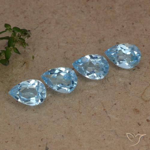 2.03ctw Naturel Bleu Suisse Topaze, En forme de poire, VVS-VS