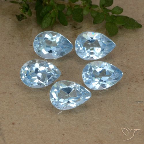 2.89ctw Naturel Bleu ciel Topaze, En forme de poire, VVS-VS