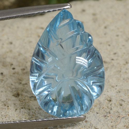 11.15ct Naturel Bleu Suisse Topaze, Taille Fleur, Transparent