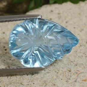 Topaze Bleu Suisse naturelle Taille Fleur, 11.15 ct, Transparent