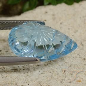 Topaze Bleu Suisse naturelle Taille Fleur, 11.15 ct, Transparent